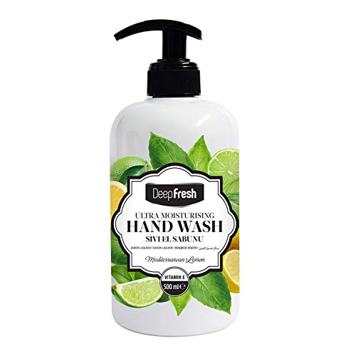 Deep Fresh; Ultra Moisturizing Hand Soap with Pump Dispenser, Moisturizing Hand Wash, All Natural, Alcohol Free 16 Oz | Garden Series (Medirerranean Lemon)