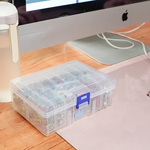 Image of Letken 13 Pieces Small Plastic Craft 0rganizers and Storage, Transparent Box with Hinged Lid for Storage of Jewelry, Diamonds, DIY Art Craft Accessory