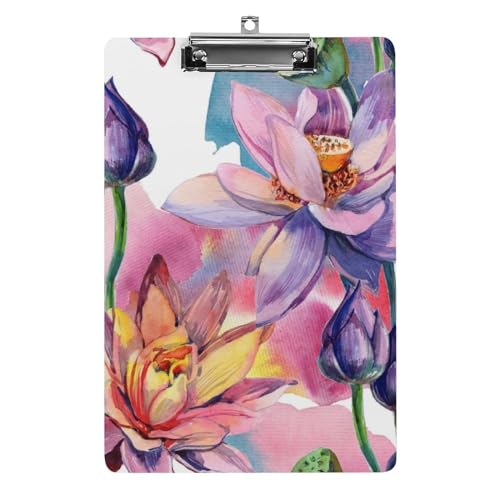 Presse-papiers A4 fleurs colorées avec pince porte-formulaires pour documents