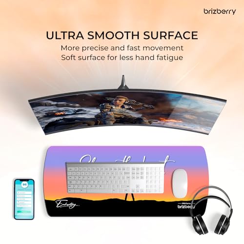 Image of Brizberry Extended Mouse Pad, Large Premium Desk Mat Anti Skid Rubber Base for Desktop Laptop PC Office Gaming 740 X 310 X 3 mm (DM Design 9)