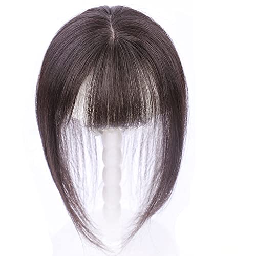 IFLY 人毛 部分ウィッグ 女性用前髪 かつら ヘアピース 日常通勤 超リアル 自由 自然 薄毛 白髪隠し 医療用 (ナチュラルブラック(20cm), 8cm x12cm)