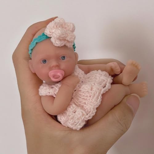 Mire & Mire 4.5" Micro Preemie Full Body Silicone 13cm Baby Girl Doll Lifelike Mini Reborn Doll Surprice Children Anti-Stress (A) by Mire & Mire - Image 6