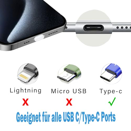 NEODTX USB C Staubschutz Stöpsel 12 Pcs SilikonhüLle USB 3.1 Typ C Port Für Meiste Typ-C Handy Tablet Zubehör iPhone 15 16 pro max Google Samsung Galaxy Xiaomi Redmi Motorola Schutzkappe (Weiß)