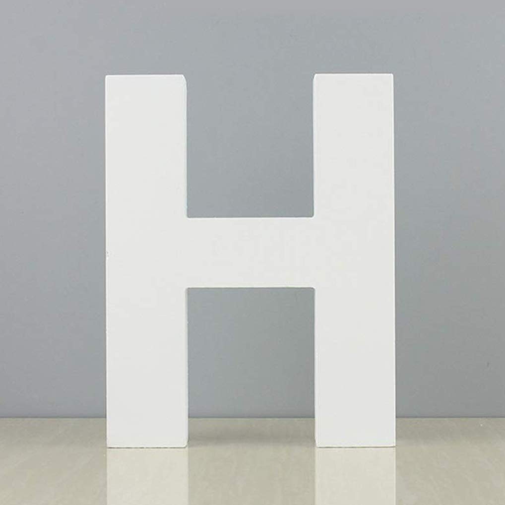 6 inch Wood Wall Letters Free Standing Home Sign Wooden Alphabet DIY Block Unfinished Art Craft Work Hanging Words for Livingroom Kids Bedroom Birthday Party Decor White