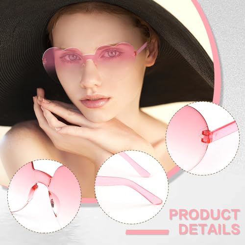 Rinacci Pink Heart Sunglasses Heart Glasses Pink Sunglasses For Women Fashion Funny Sunglasses Cute