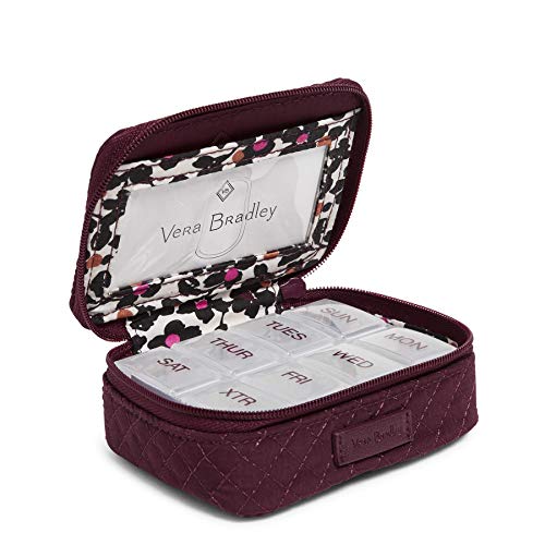 Vera Bradley Women's Microfiber Travel Pill Organizer, Mulled Wine