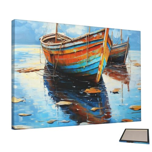 Peinture murale decorative mer sans cadre pour esthetique salon