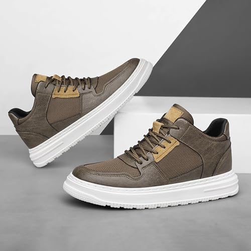 ihinzry Men's Elevator Shoes Invisible Height Increasing Shoes Smooth Leather Fashion Casual Shoes 2.4 Inches Taller Shoes with Height Increase Insoles2