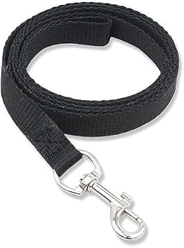 1Pc Soft Padded Handle Dog Leash, Nylon Pet Leash for Small, Medium & Large Dogs, Heavy Duty Lead for Outdoor Walking, Running & Training (Black)