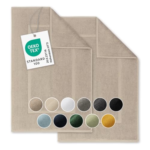 Blumtal 2er Set Premium Frottier Badematte - Badeteppich Oeko-TEX® Zertifiziert, waschbarer...