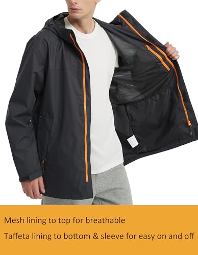 Mens Ultra Lightweight Hooded Waterproof Rain Jacket Breathable Raincoat Shell for Hiking fishing walking dogs3