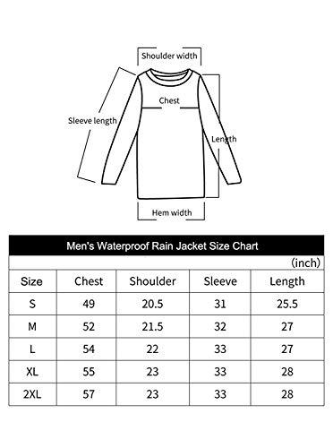 SWISSWELL Men's Rain Jacket Waterproof Windbreaker Lightweight Hooded Raincoat (H-Grey Rain Jacket, Medium)