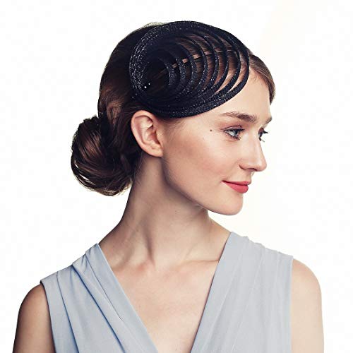 Black Silver Fascinator Hats For Women Tea Party Cocktail Derby Church Headwear #TOP3