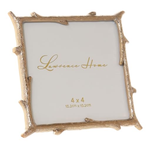 Image of Lawrence Frames Metal Frame, Branch Design, Gold, 4x4