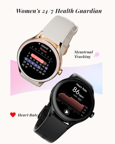 Image of TOOBUR Smart Watch for Women, 40mm HD Smartwatch, Compatible with Android & iOS, Answer /Make Calls, Fitness Watch with Step /Calorie /HR Tracker, IP68, Gorgeous & Comfy, Gift for Women, Beige