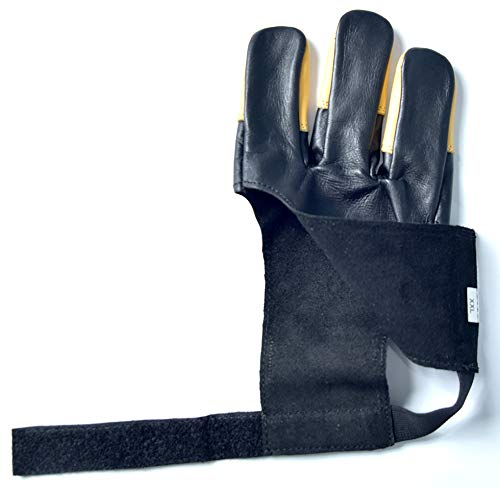 Universe Archery Leather Archery Glove | Handmade Shooting Hunting Three Finger Gloves | Recurve Bow Archery Cow Hide Leather Gloves | Excellent Fitting #TOP4