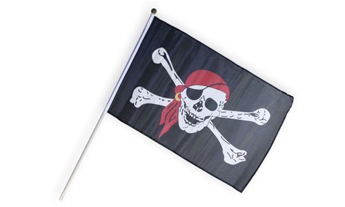 Preisvergleich Produktbild Holzspielerei Piratenflagge klein 3-farbig