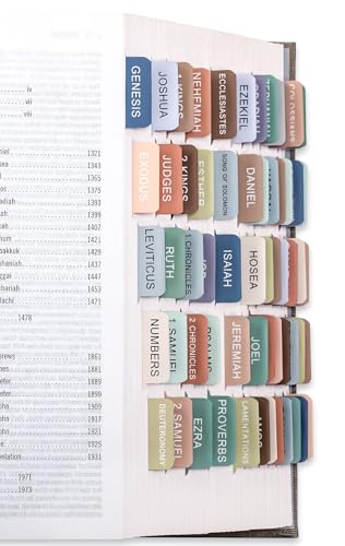 Laminated Bible Tabs for Women & Men - Large Print Tabs for Study Bibles, Boho Theme for Easy Navigation and Quick Reference - Easy-to-Read and Apply Tabs for All Ages,Colorful
