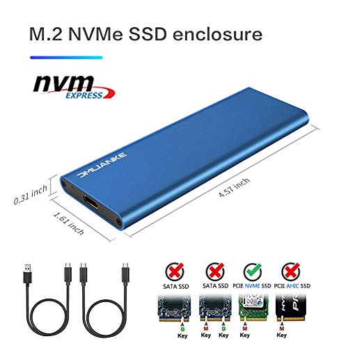 DMLIANKE M.2 NVME Enclosure M.2 to USB 3.1 Gen 2 SSD Enclosure