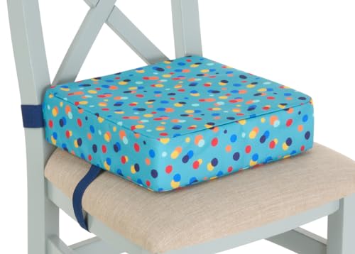 Polar Gear Baby Booster Cushion – Lightweight Booster Seat for Children 3 Years+ - Machine Washable, Adjustable Straps – 8cm Thick Foam Booster Seat Dining Chair – Confetti