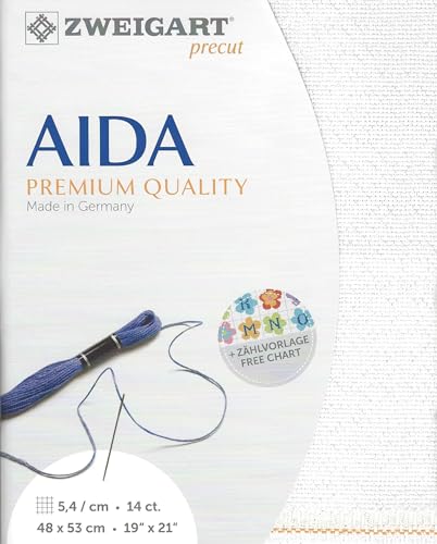 Image of Wizardi Stern-Aida Star 14 Count White Opalescent. Needlework Canvas, Cross-Stitch Fabric, Embroidery Cloth, Needlepoint Canvas. 3706 /11 Precut Zweigart