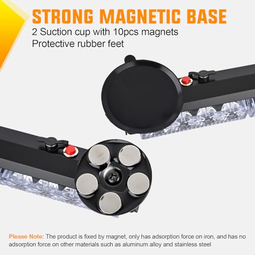 Image of Nilight 12LED Wireless Emergency Strobe Light Red White Blue 14'' Magnetic Mount Mini Light Bar 12V Rooftop Powered Hazard Warning Flashing Lights for Car Truck Trailer Snow Plow Construction Vehicles