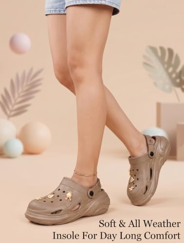 Image of HEALTH FIT SUPER SOFT Comfortable Adjustable Back Strap Clogs & Cute Charms |Waterproof Anti Skid & Lightweight Cushioned Stylish Clogs Mules for Women's & Girl's HFSILK11