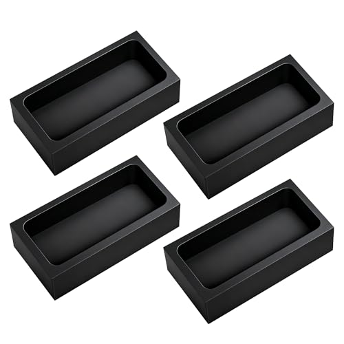 4 Pcs 1kg High-Purity Graphite Ingot Molds for Casting Gold Silver Aluminum Copper Brass Heat Resistant Metal Melting Refining Tools