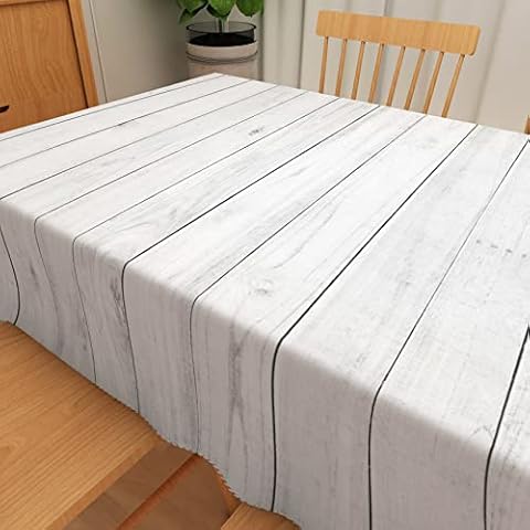 Table Cloth Grey Imitation Wood Pattern Wipe Clean Tablecloth Outdoor Rectangular Table Cover Tabletop Dining Room Kitchen Decoration Parties Picnic Graduation Birthday Halloween Christmas Spring Cover