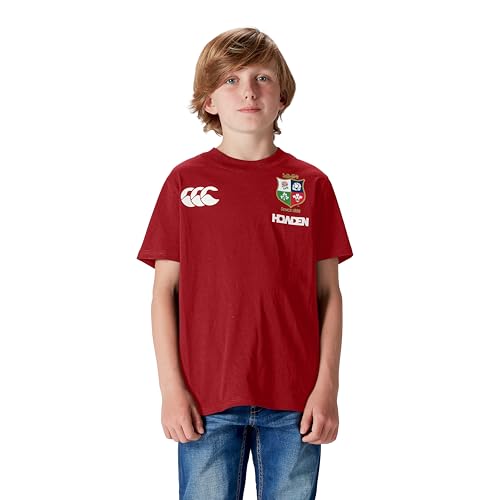 British & Irish Lions Canterbury Junior Unisex Official Canterbury Cotton Rugby Jersey Tee, Red Dahlia, 14 Years - Image 4