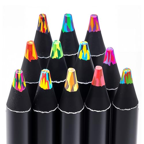 Valentines Day Gifts for Kids Classroom，12 Rainbow Colored Pencils ,Art Supplies, Easter Basket Stuffers Essentials Teen Girl Gifts Trendy...