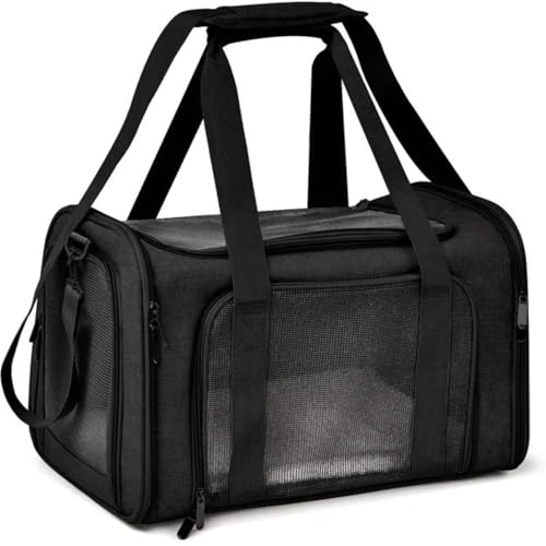 PetBuds Borsa trasportino per animali domestici, morbida e pieghevole, per gatti/cani/animali domestici, con tracolla e tappetino rimovibile multistrato, approvato dalle compagnie aeree, resistente