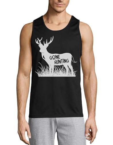 Débardeur en coton Gone Hunting noir pour homme motif cerf