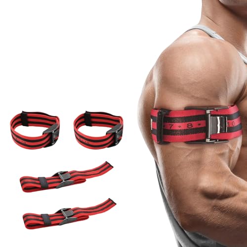 Image of 4Pcs Bands Blood Flow Restriction Bands for Arms Legs & Glutes for Occlusion Training Quick-Release Elastic Strap Ideal for Muscle Growth Without Heavy Weights
