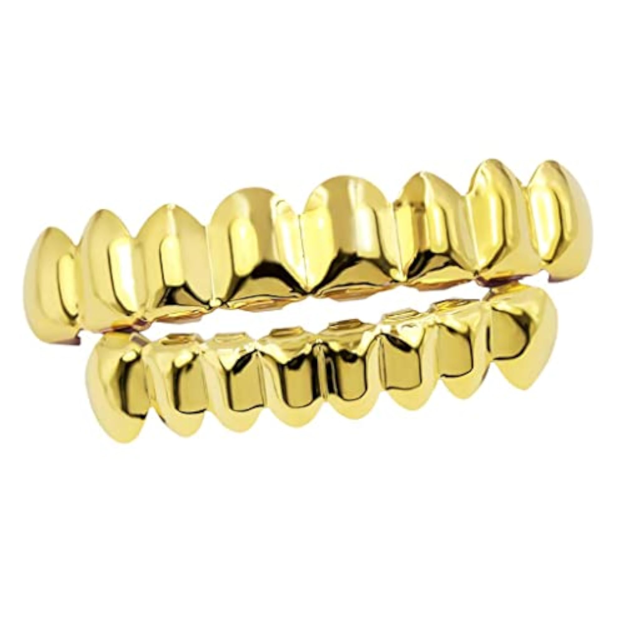 2 Pcs 18K Golden Plated Grills Dental Grills Set