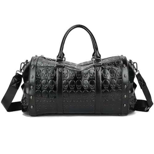 Downupdown Skull Duffel Bag for Women&Men Carry-On Luggage Gym Tote Bags Large Handbags Shoulder Bag Satchel Travel Bags