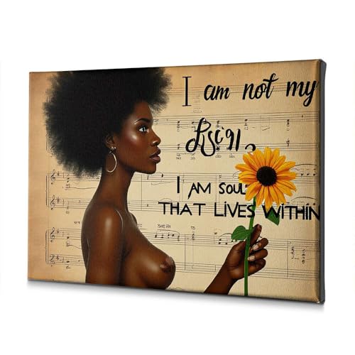 Toile de salle de bain moderne 40x60 cm avec citation spirituelle positive