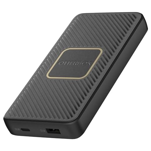 OtterBox Powerbank Fast Charge Wireless Qi 10W, Carica Portatile 10,000 mAh con Porte USB-A 18W e USB-C 18W, indicatore LED, Leggera, Design Anti Cadute e Durevole, Nero