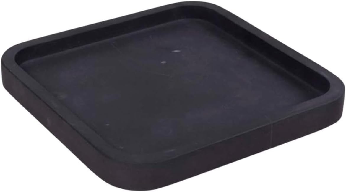 Bey-Berk Robbie Marble Valet Tray (Black), 9" x 9" Square Stone Catchall Organizer for Keys, Wallet, and Jewelry, Bathroom Caddy Countertop Décor