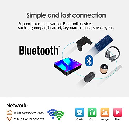Android Tv Box 11.0, X10 Android Box 2Gb Ram 16Gb Rom Rk3318 Quad-Core 64Bit With 2.4G/5G Dual Wifi Ethernet, Support H.265/3D/4K Hd/Bt 4.0 Smart Tv Box #TOP4