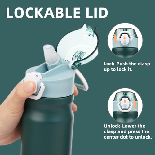 Image of Konokyo 18 oz Insulated Stainless Steel Sports Water Bottle with Straw Lid