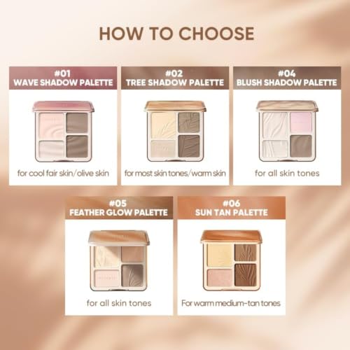 Image of JUDYDOLL Highlight & Contour Palette, All-in-One Matte Highlighter Contour Compact,Natural Brightening Finish for Cool Fair & Olive Skin (05 Feather Glow Palette)