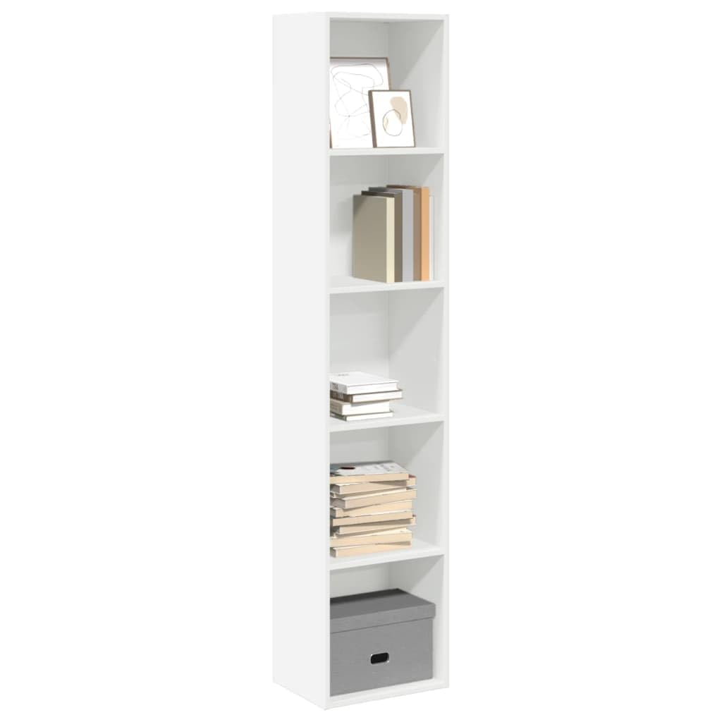 vidaXL Bücherregal, Bücherschrank Regal mit Stauraum, Standregal für Wohnzimmer Büro, Büroregal Aktenregal Aufbewahrungsregal, Weiß Holzwerkstoff
