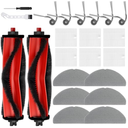 Image of 22Pcs Replacement Parts Accessories for Roborock Q7 M5 / M5+ / Q7 L5 / L5+ Series Robot Vacuum Kit, 2 Main Brush, 6 Hepa Filter, 6 Mop Pads, 6 Side Brush, 1 Screwdriver, 1 Clean Too