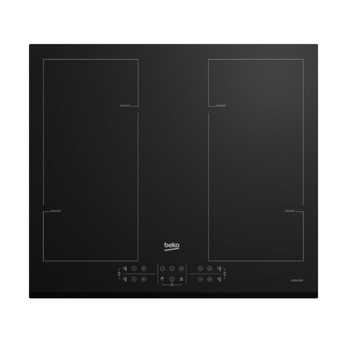 Beko induktionskochfeld 60cm 4 brenner 7200w schwarz hii64206f2mt
