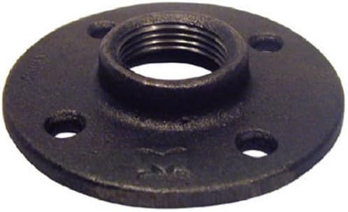 1/2" Black Malleable Iron Floor Flange Pipe Fitting DIY, Industrial Pipe Furniture, Vintage, Steampunk