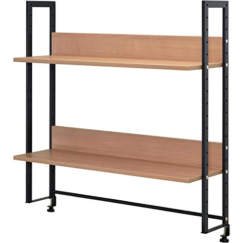 法人様向け オフィスコム 机上ラック 机上台 2段 ハイタイプ 幅1000mm デスク 収納 ウォルナット Z-LUSRH-1000-DW3