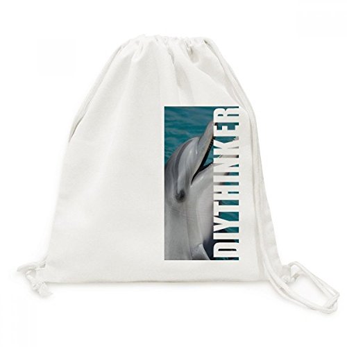 Sac à dos cordon dauphin mer nature science photo toile motif marin randonnée océan