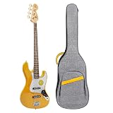 Bass Guitar Case, LETSROCK Bass Guitar Gig Bag 0.38 Inch Thick Padding Backpack Soft Electric Bass G