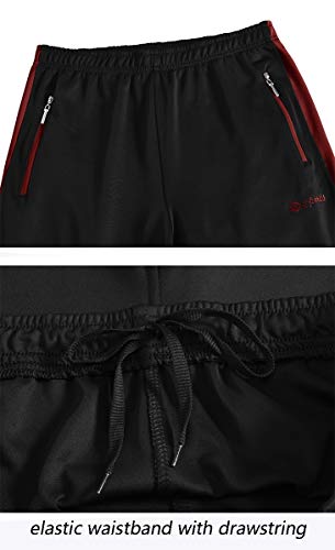 Ysento Mens Sweat Suits 2 Pieces Warm Up Suits Full Zip Workout Jogging Sports Tracksuits Black Red Xl #TOP4